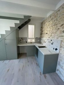 Cuisine rénovée appartement Paris